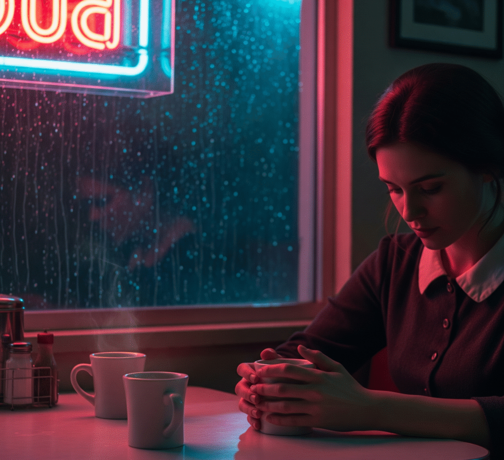 The unspoken feelings that linger in the warm glow of a rainy diner